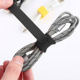 T-shape Self-Adhesive Data Cable Organizer Bundles 12 x 120mm Black