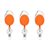 68cm Retractable Pull Badge Reel Zinc Alloy ID Lanyard Name Tag Card Badge Holder(Orange)