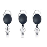 68cm Retractable Pull Badge Reel Zinc Alloy ID Lanyard Name Tag Card Badge Holder(Black)