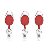 68cm Retractable Pull Badge Reel Zinc Alloy ID Lanyard Name Tag Card Badge Holder(Red)