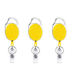 68cm Retractable Pull Badge Reel Zinc Alloy ID Lanyard Name Tag Card Badge Holder(Yellow)