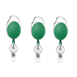 68cm Retractable Pull Badge Reel Zinc Alloy ID Lanyard Name Tag Card Badge Holder(Green)