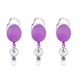 68cm Retractable Pull Badge Reel Zinc Alloy ID Lanyard Name Tag Card Badge Holder(Purple)