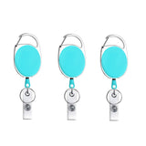 68cm Retractable Pull Badge Reel Zinc Alloy ID Lanyard Name Tag Card Badge Holder(Sky Blue)
