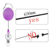 68cm Retractable Pull Badge Reel Zinc Alloy ID Lanyard Name Tag Card Badge Holder(Navy Blue)