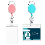 68cm Retractable Pull Badge Reel Zinc Alloy ID Lanyard Name Tag Card Badge Holder(White)
