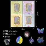 200 PCS/Set TM027-30 Laser Stickers DIY Packaging Handbook Decoration Dtickers