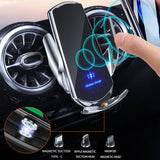 Infrared Magnetic Car Wireless Charging Phone Bracket with Micro USB + 8 Pin + Type-C / USB-C