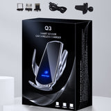 Infrared Magnetic Car Wireless Charging Phone Bracket with Micro USB + 8 Pin + Type-C / USB-C