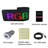 Car LED Flexible Display Cell Phone APP Control Bluetooth Connection RGB 672x218mm