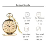 Engraved Vintage Commemorative Quartz Pocket Watch Round Watch, Style: Forever (Gold)