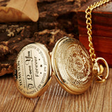 Engraved Vintage Commemorative Quartz Pocket Watch Round Watch, Style: Forever (Gold)