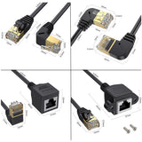 Straight Head 0.3m Cat 8 10G Transmission RJ45 Male To Female Computer Network Cable Extension Cable(Black)