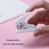 kw-trio 92A0 10 Pages Single Hole Mini Loose Leaf Puncher(Black)