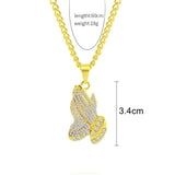 Prayer Exaggerated Hip Hop Style Necklace Collarbone Chains