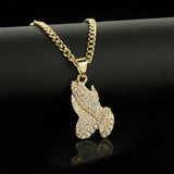 Prayer Exaggerated Hip Hop Style Necklace Collarbone Chains