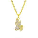 Prayer Exaggerated Hip Hop Style Necklace Collarbone Chains