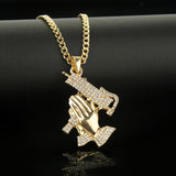 Handheld Exaggerated Hip Hop Style Necklace Collarbone Chains