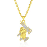 Handheld Exaggerated Hip Hop Style Necklace Collarbone Chains