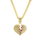 Heart Broken Exaggerated Hip Hop Style Necklace Collarbone Chains