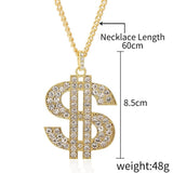 Dollars Exaggerated Hip Hop Style Necklace Collarbone Chains