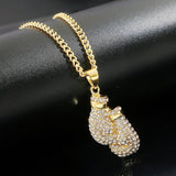 Boxing Gloves Exaggerated Hip Hop Style Necklace Collarbone Chains