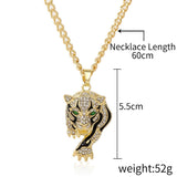 Leopard Exaggerated Hip Hop Style Necklace Collarbone Chains