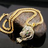 Leopard Exaggerated Hip Hop Style Necklace Collarbone Chains