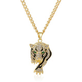 Leopard Exaggerated Hip Hop Style Necklace Collarbone Chains