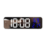 Mirror Screen Digital LED Alarm Clock USB Plug-in/Battery Dual-use With Temperature/Humidity Display