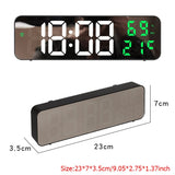 Mirror Screen Digital LED Alarm Clock USB Plug-in/Battery Dual-use With Temperature/Humidity Display