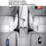 Yesido Y53 QC3.0 Car Charger 97W Five Ports Fast Charged(Black)