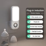 LED Induction Night Light Intelligent Wireless Aisle Corridor Night With Flashlight,Spec: Dual-use EU Plug