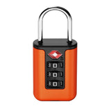 TSA Customs Code Lock Travel Luggage Lock Mini Contrast Color Design Combination Padlock(Orange Red)