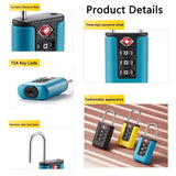 TSA Customs Code Lock Travel Luggage Lock Mini Contrast Color Design Combination Padlock(Orange Red)