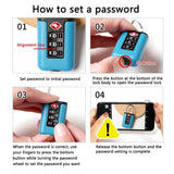 TSA Customs Code Lock Travel Luggage Lock Mini Contrast Color Design Combination Padlock(Orange Red)