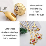 6pcs /Pack Christmas Stainless Steel Spoon And Fork Cutlery Gift Set, Style: 410 Pentagram+Red Box