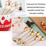 6pcs /Pack Christmas Stainless Steel Spoon And Fork Cutlery Gift Set, Style: 410 Pentagram+Red Box