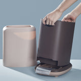 Household Kitchen Office Double-layer Trash Can(Grey)