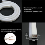 LED Neon Light Flexible DIP IP67 Waterproof Rope Light 2 Wires, AC 220-240V 600LEDs 5m