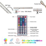 YWXLight 5m IP65 Waterproof RGB LED Strip Kit with 44 Keys 20 Colors Remote Control