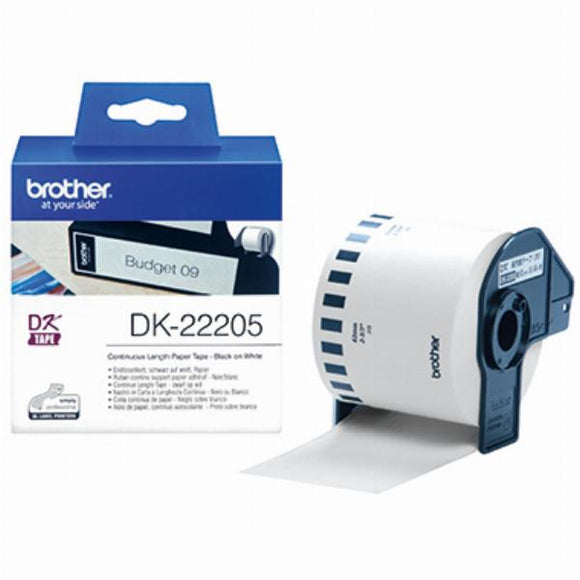 Brother DK-rulle / 62mm / Hvid pappirtape DK-22205