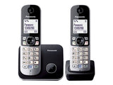 Panasonic KX-TG6812 - Trådløs telefon med opkalds-ID - DECT\\GAP - sort + ekstra telefonrør