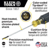 Klein Tools Terminal Block Screwdriver, 1/8 in, 3 mm, Cushioned Grip